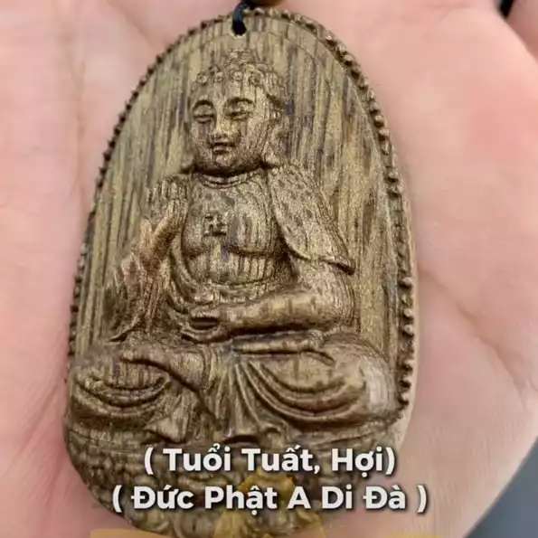 Product image - Mặt Vòng Độ Mệnh Tuổi Tuất & Hợi - Phật A Di Đà