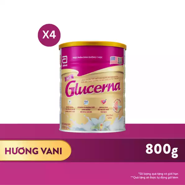 Product image - (Combo 4 lon) Sữa Abbott Glucerna chính hãng dạng bột hương vani 800g