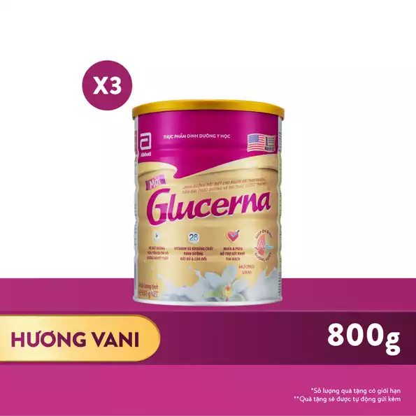 Product image - (Combo 3 lon) Sữa Abbott Glucerna chính hãng dạng bột hương vani 800g