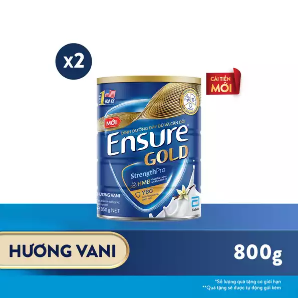 Product image - (Combo 2 lon) Sữa Ensure Gold chính hãng dạng bột hương vani 800g - Date 2027