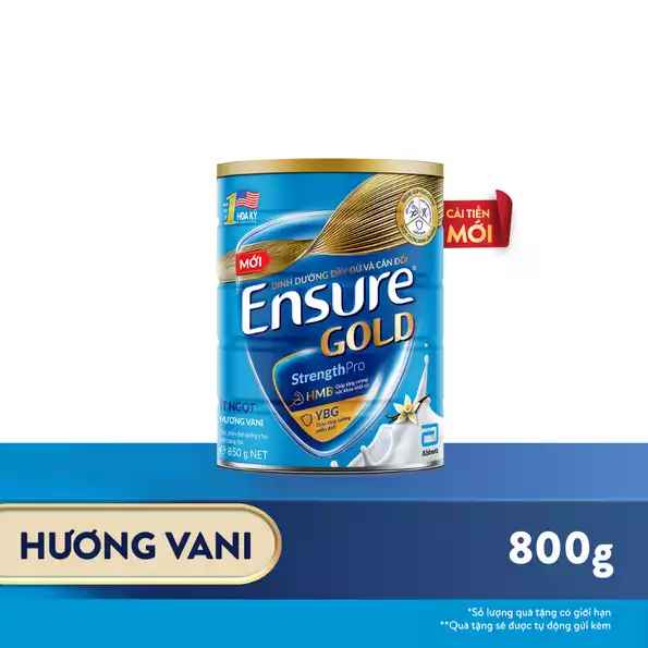 Product image - (Date 2027) [Ít ngọt] Sữa Ensure Gold chính hãng dạng bột hương vani ít ngọt 800g