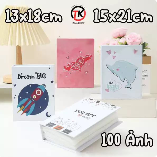 Product image - Album Ảnh Đựng 100 Ảnh 15x21,13x18cm