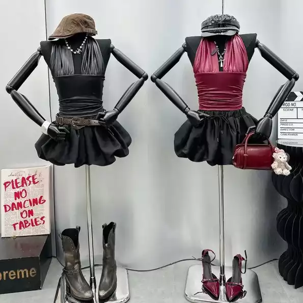 Product image - Set Áo Yếm Da Khoét Sâu Chan Váy Bí