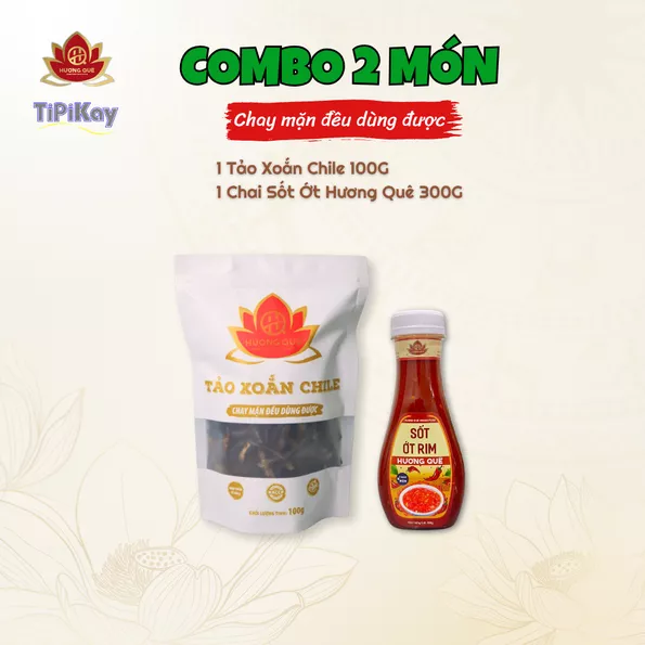 Product image - [Combo 2 món] 1 Tảo Xoắn Chile 100G + 1 Sốt Ớt Rim Hương Quê 300G