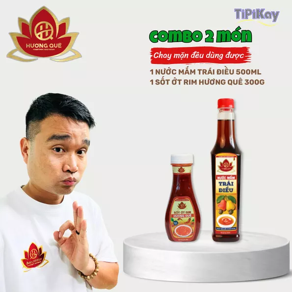 Product image - [Combo 2 món Nhà Bếp] 1 Nước Mắm Trái Điều 500ml + 1 Sốt Ớt Rim Hương Quê 300G