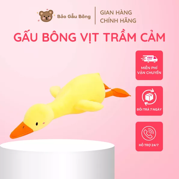 Product image - Gấu Bông Vịt Trầm Cảm, Quà Tặng Dễ Thương, Gối Ôm Cao Cấp, Mềm Mịn