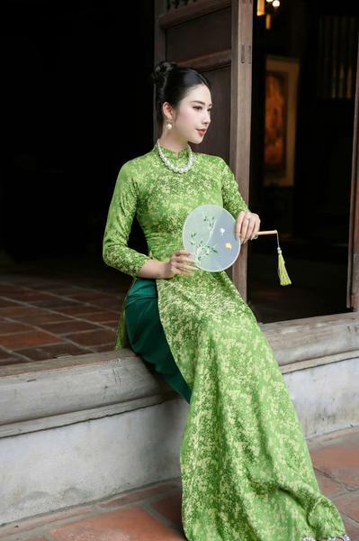 Product image - Áo Dài Truyền Thống Lụa Gấm San Hô Cao Cấp, Thiết Kế Tay Lỡ dài, 5 màu cho nữ