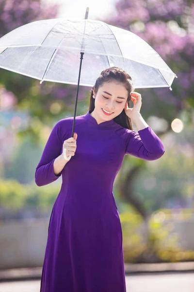 Product image - Áo dài TRƠN màu TÍM HUẾsang chảnh, vải Lụa Mỹ cao cấp