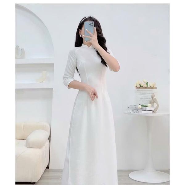 Product image - Áo dài truyền thống vải Tây thi 2 tà 10 màu cơ bản - Áo dài Nấm House