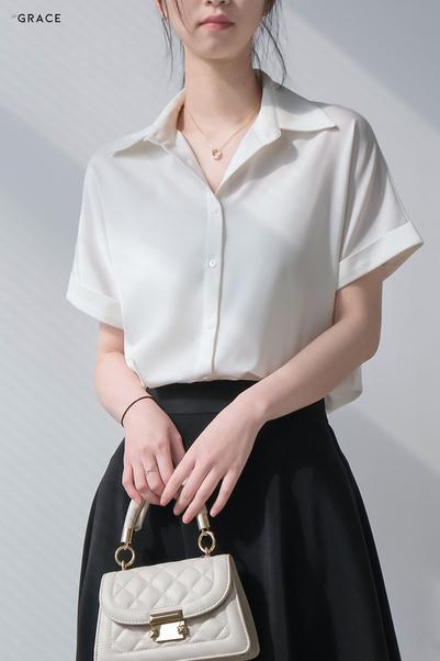 Product image - Sơ mi lụa cộc tay - SM065