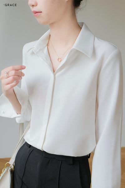 Product image - Sơ mi lụa dài tay - SM064