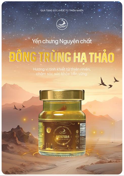 Product image - Yến hũ tiệt trùng Đông trùng hạ thảo thượng hạng NestGia