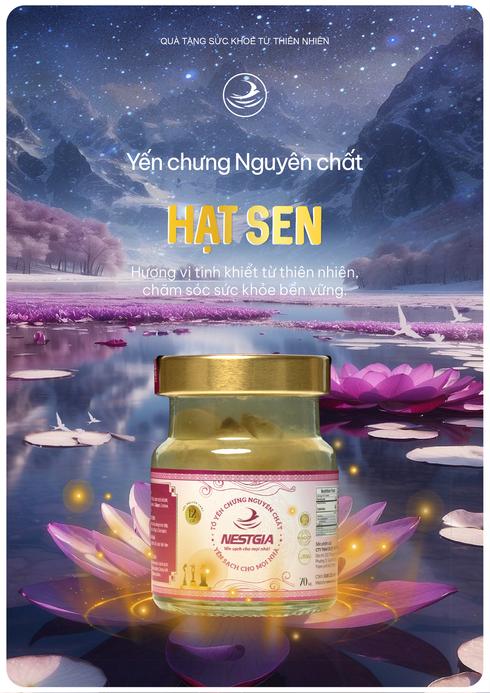Product image - Yến hũ tiệt trùng hạt sen thượng hạng NestGia