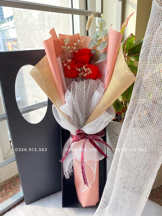 Product image - Hộp hoa hồng vĩnh cửu 3 bông