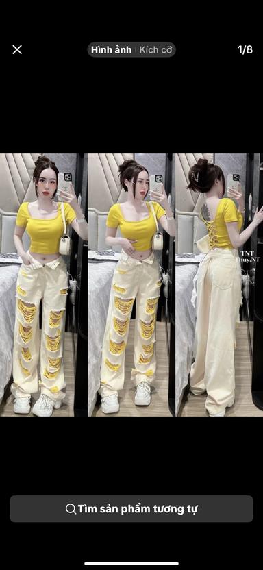 Product image - Quần bò xuông rách