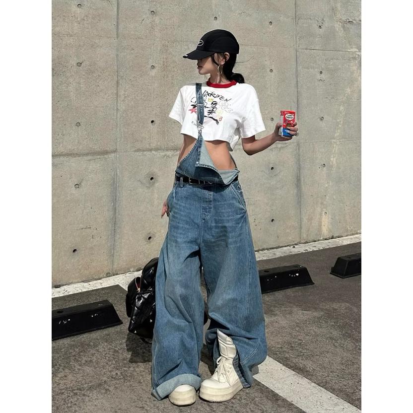 Product image - quần jean yếm dài xuông