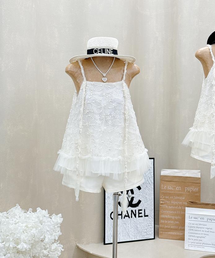 Product image - Sét quần đùi áo 2 dây hoa