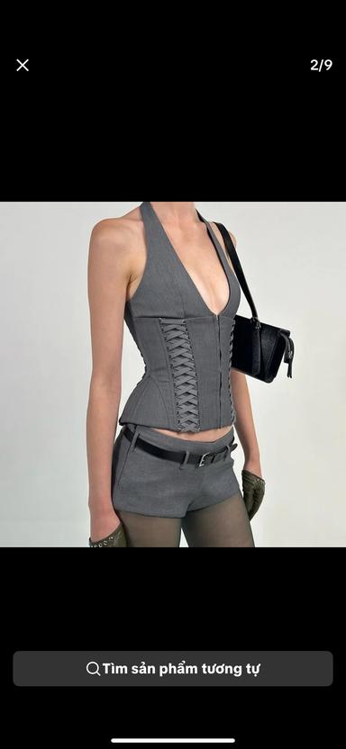 Product image - sét cổ yếm đan dây kéo khoá