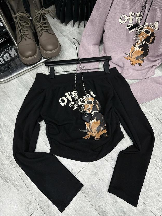 Product image - trễ vai in hình dog