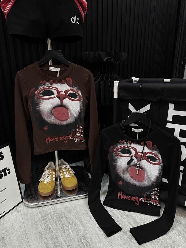 Product image - áo phông in mèo đeo kính