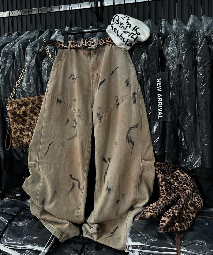 Product image - quần loang nâu  vẩy sơn