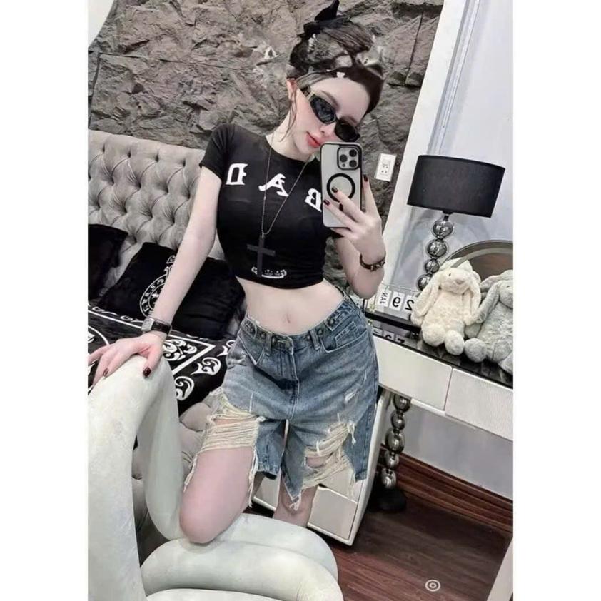 Product image - Áo Tay Ngắn In Chữ BAD