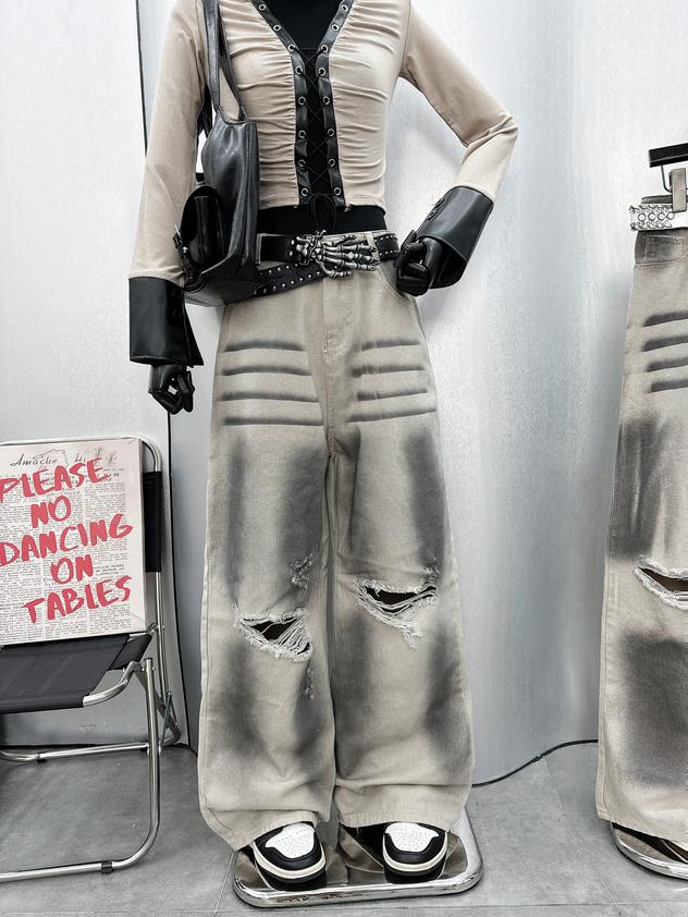 Product image - Quần Jean Bò Loang Rách