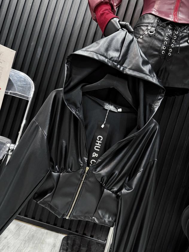 Product image - Áo Da Nữ Kéo Khóa Cá Tính