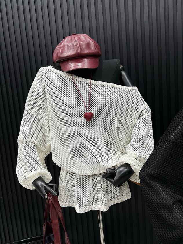 Product image - Áo Lưới Trễ Vai Phom Rộng (không đai)