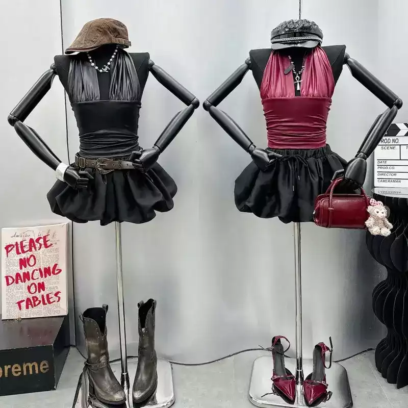 Product image - Set Áo Yếm Da Khoét Sâu Chan Váy Bí