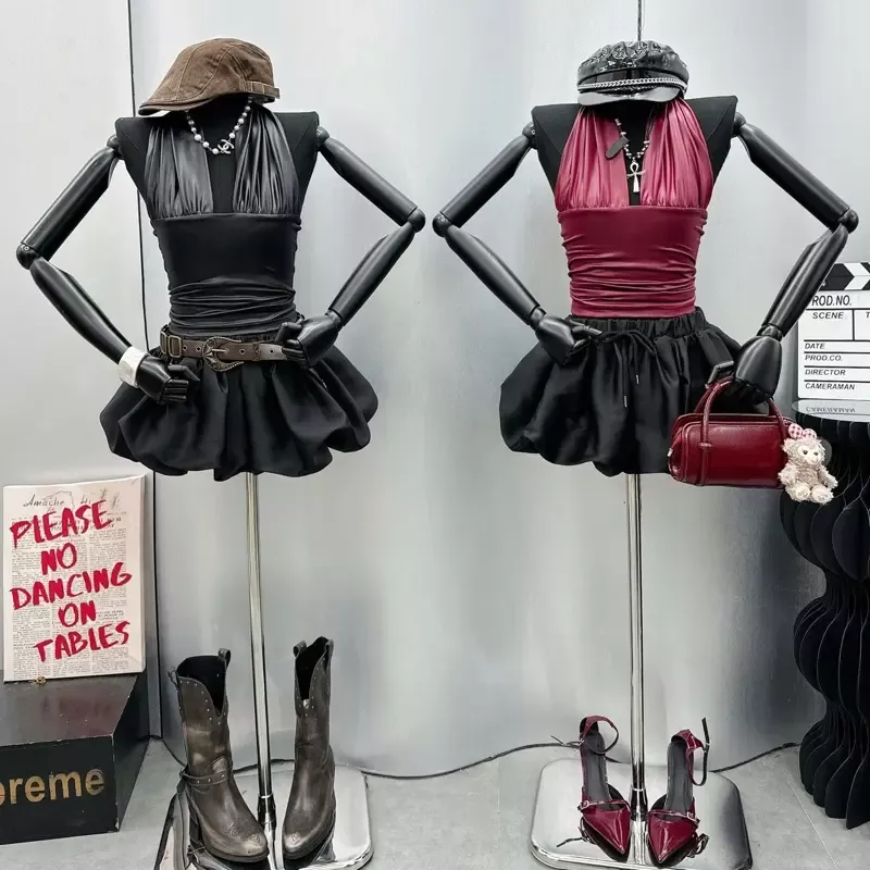 Product image - Set Áo Yếm Da Khoét Sâu Chan Váy Bí