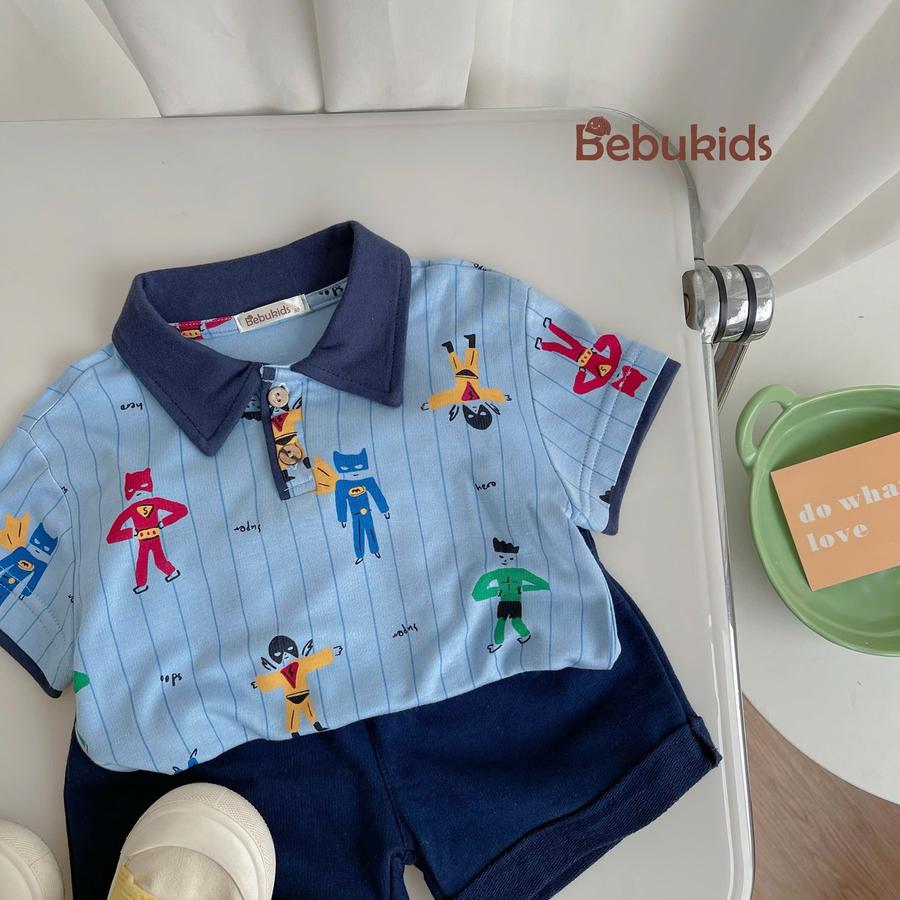 SB1842- bộ cộc tay họa tiết cho bé trai