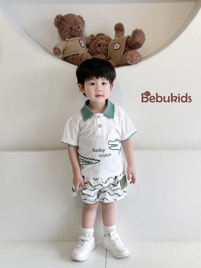 SB2130- bộ  hươu cao cổ, cá sấu phối quần sóng