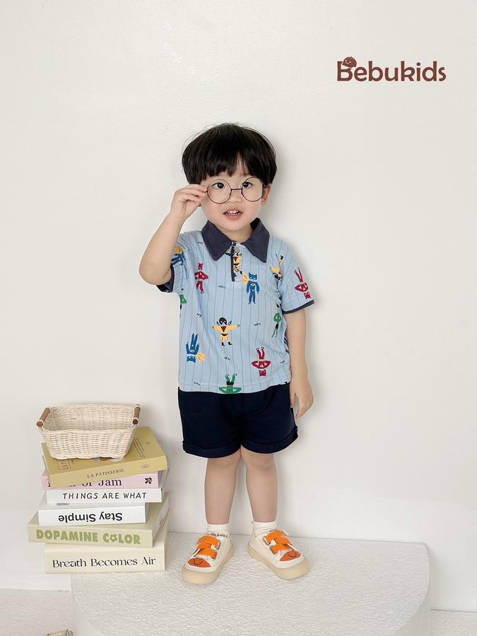 SB1842- bộ cộc tay họa tiết cho bé trai