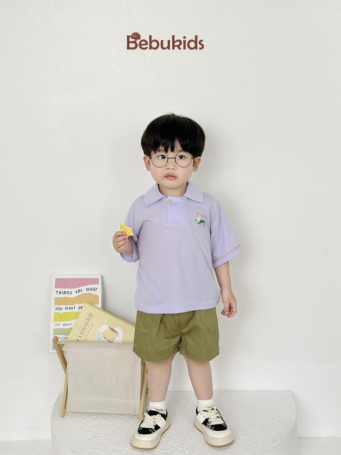 SB2220- bộ polo cộc nẹp to in chữ tay