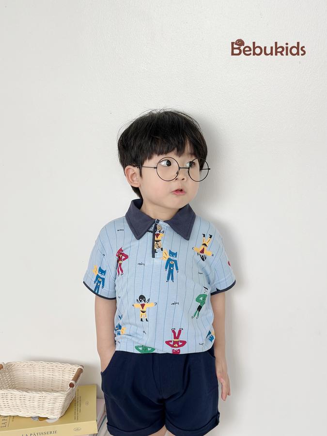 SB1842- bộ cộc tay họa tiết cho bé trai