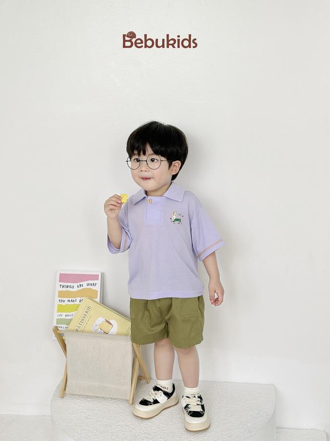 SB2220- bộ polo cộc nẹp to in chữ tay