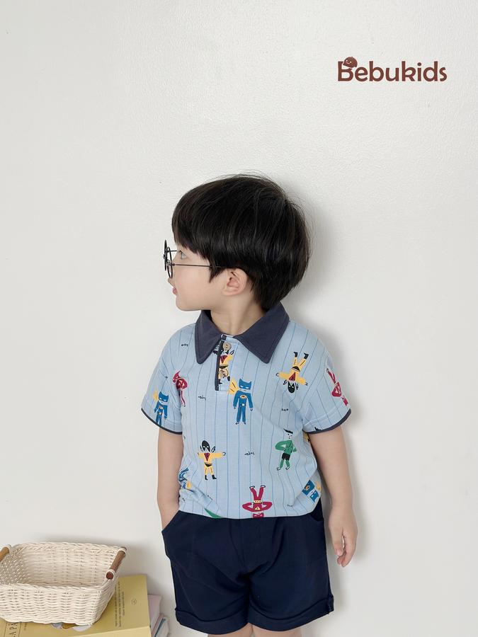 SB1842- bộ cộc tay họa tiết cho bé trai