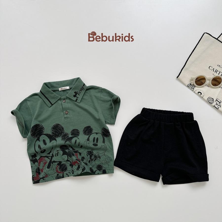 SB2386- bộ polo mix màu bé trai mickey