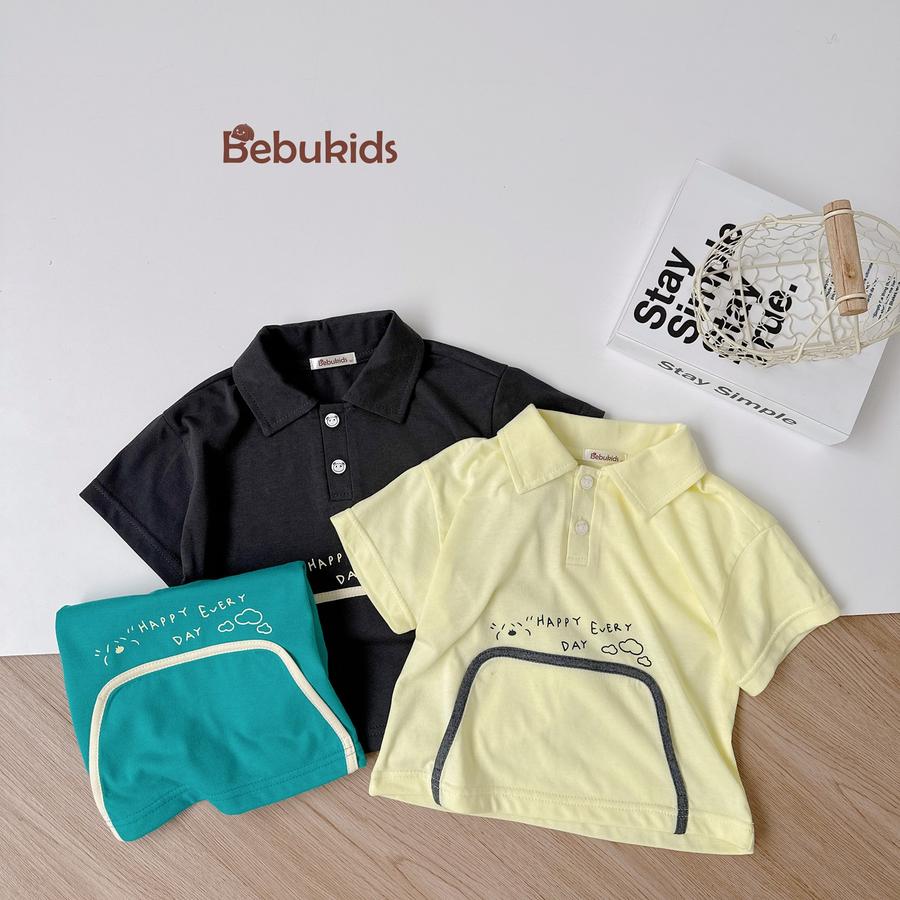 SB2266- bộ polo túi giữa bo viền túi