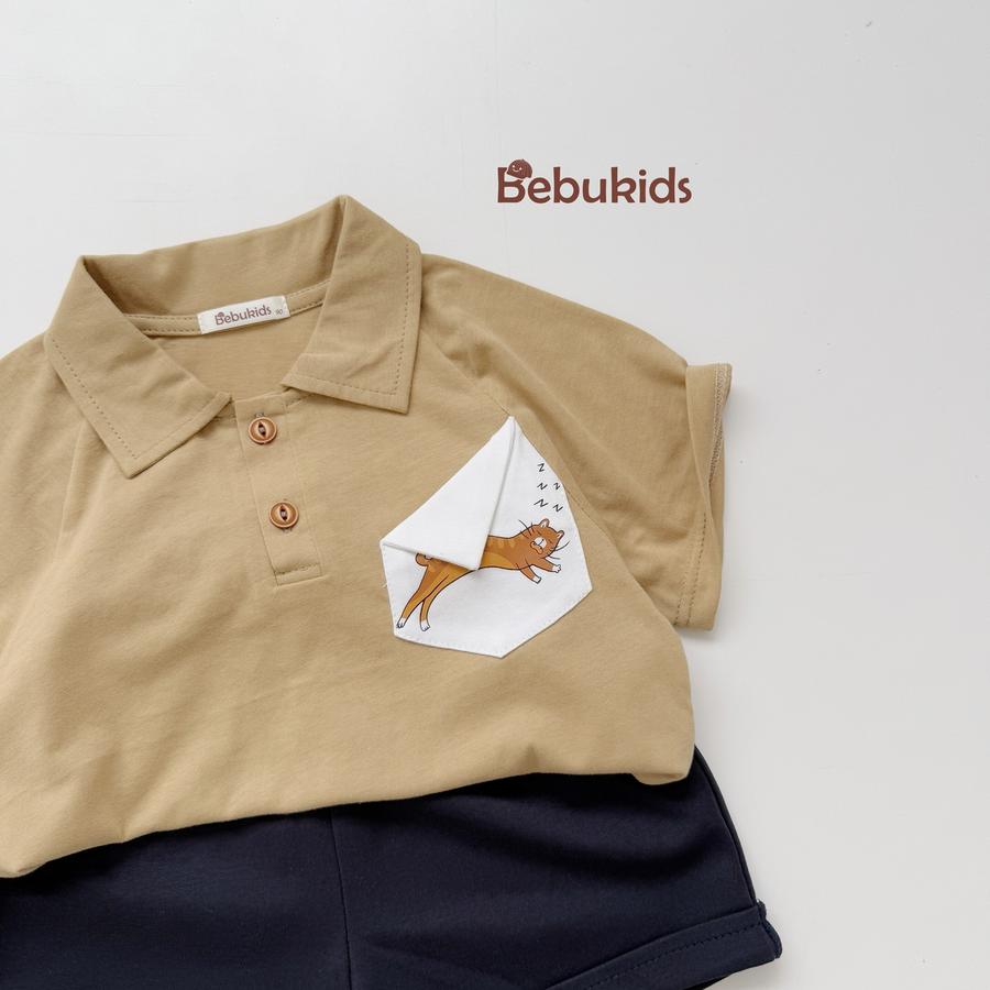 SB2257- sét polo in hổ ở túi