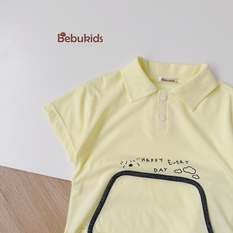 SB2266- bộ polo túi giữa bo viền túi