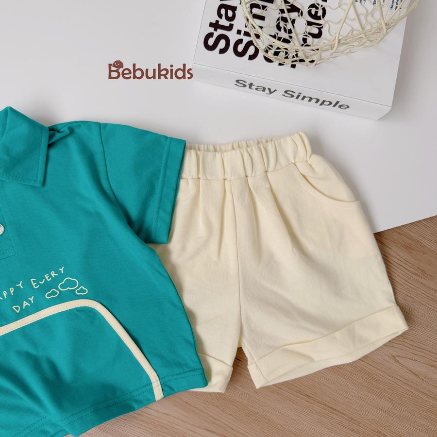 SB2266- bộ polo túi giữa bo viền túi