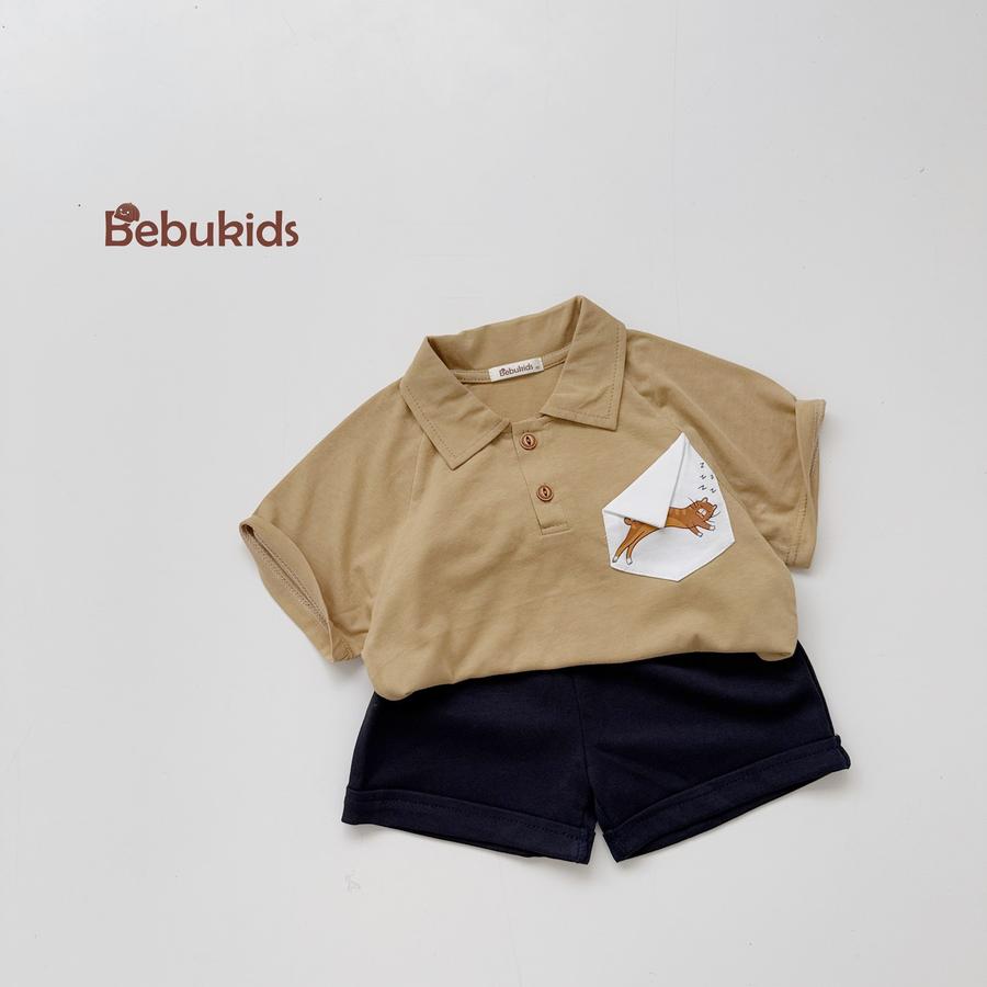 SB2257- sét polo in hổ ở túi