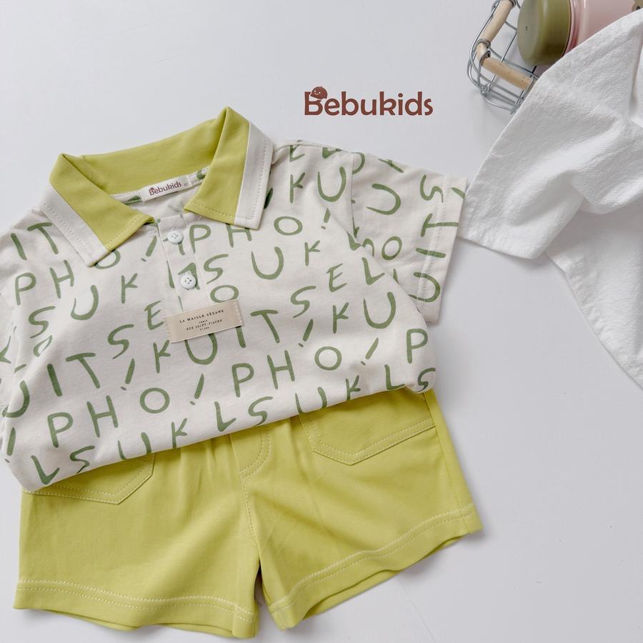 SB2235- bộ polo phối cổ thân in chữ