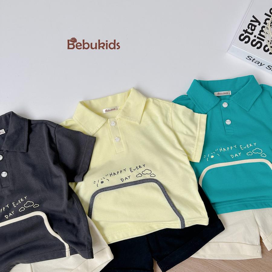 SB2266- bộ polo túi giữa bo viền túi