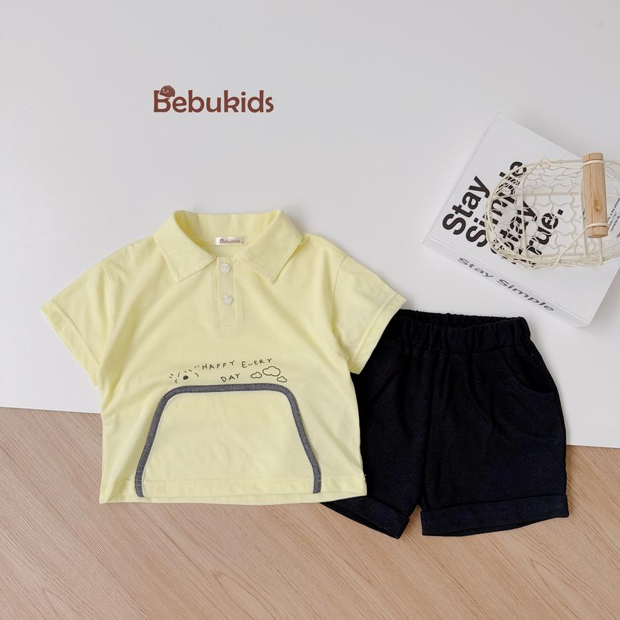 SB2266- bộ polo túi giữa bo viền túi