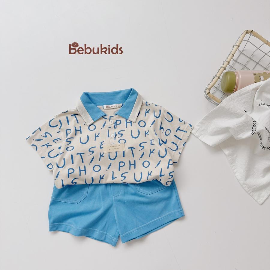 SB2235- bộ polo phối cổ thân in chữ