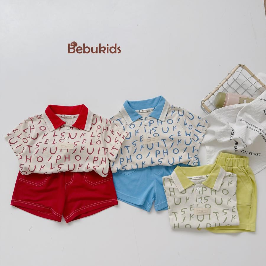 SB2235- bộ polo phối cổ thân in chữ