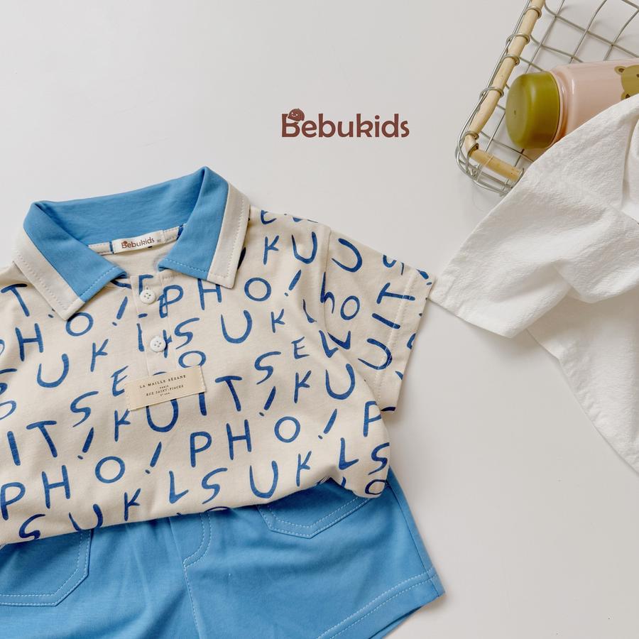 SB2235- bộ polo phối cổ thân in chữ